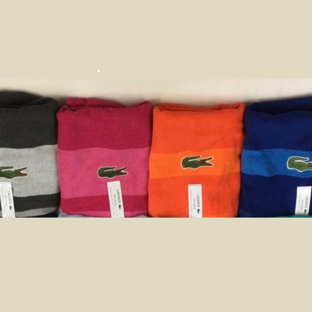Bundle of 4 Lacoste Large Bath Spa Pool Towel 100% Cotton 30”x52” new - Picture 5 of 6